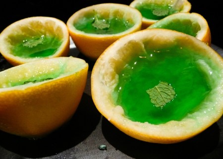 Class up the Jell-O by setting them in citrus rinds