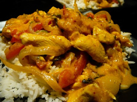 mango chicken curry served 2