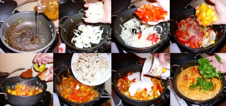 mango chicken curry veggies meat coco