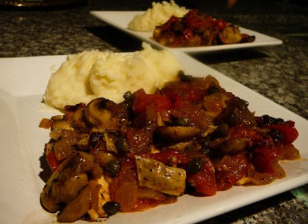 salmon and on and on served