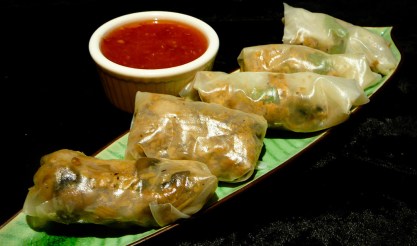 tofu springrolls served