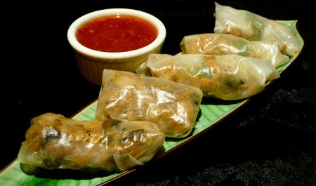 tofu springrolls served
