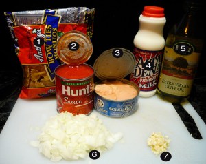 tuna bowtie pasta prep