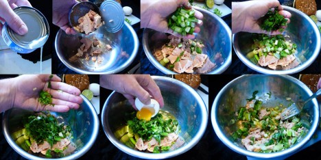 huge tuna burger mix