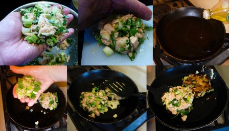 huge tuna burger pat grill