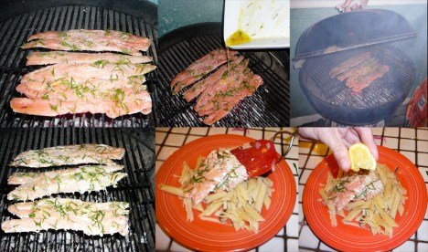 salmon pasta bbq serve it