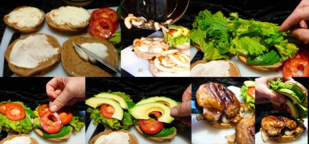 shroom shake the room burger assemble