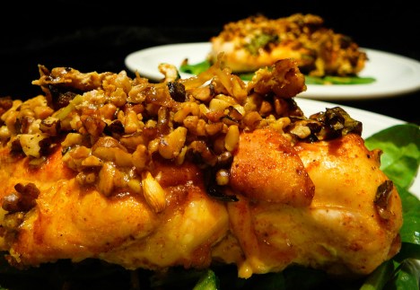 tickle my walnuts chicken served