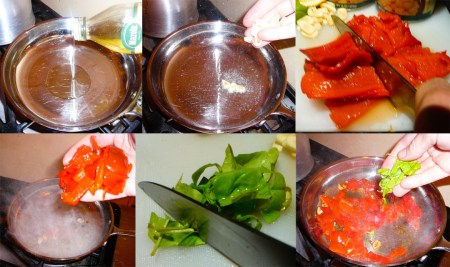 roasted red pepper hummus saute