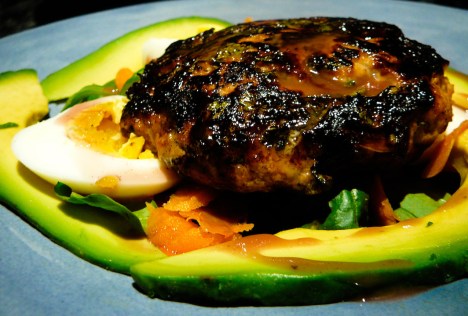 Turkey Burger Salad served