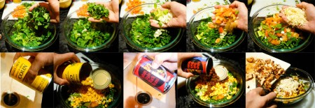 bbq chop chicken salad assemble