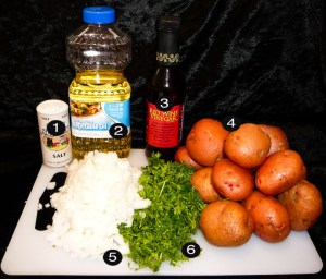 moroccan potato salad prep