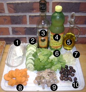 simple salmon salad prep