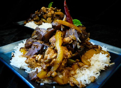 szechwan eggplant served 2