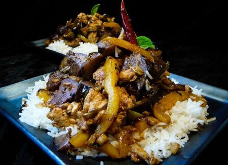 szechwan eggplant served 2