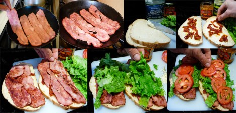 blt melt bacon assemble