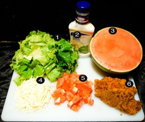 fried chicken salad prep