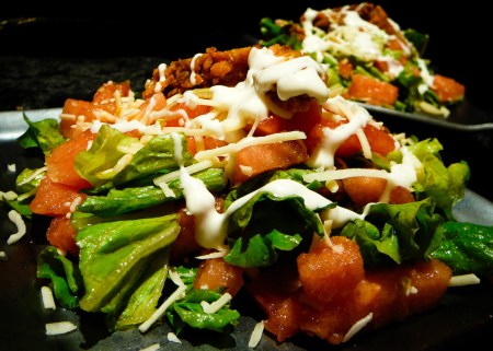 fried chicken salad served 2