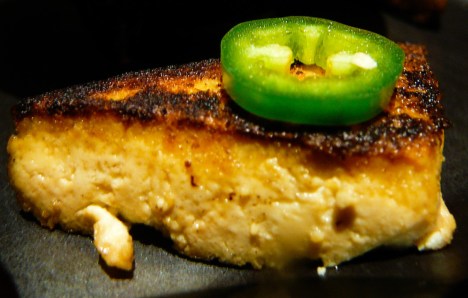 menage a tofu triangles served