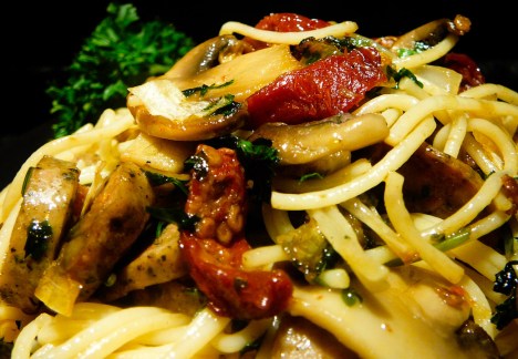 Enjoy this pasta responsibly by wearing at least SPF 15 when you bang outdoors.