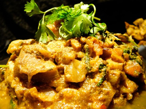 eggplant curry served