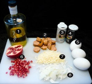 pomegranate scramble prep