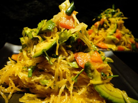 spaghetti squash salad served 2