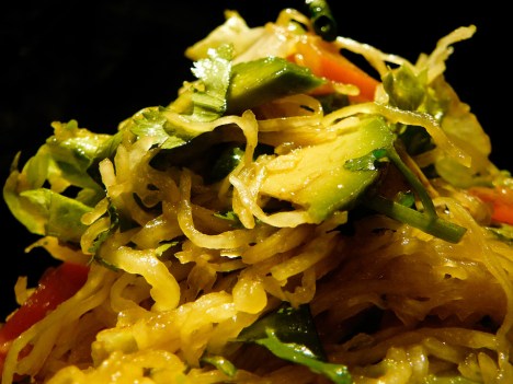 spaghetti squash salad served