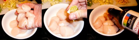 tangerine scallops marinate