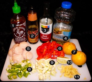 tangerine scallops prep