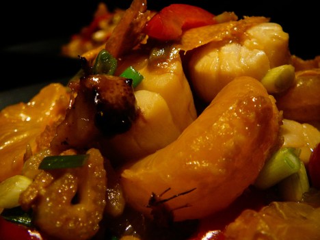 tangerine scallops served