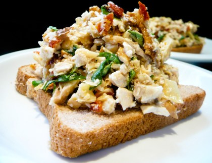 friction chicken salad served