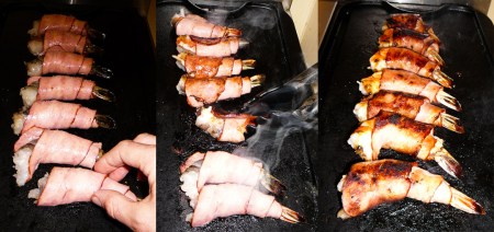 beggin to bacon wrap my shrimp grill