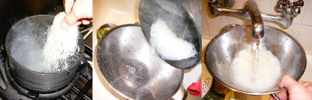 noodle salad boil drain